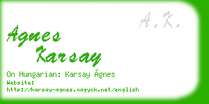 agnes karsay business card